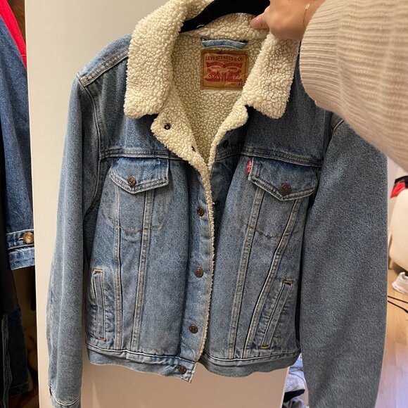 Levi's Denim Trucker Jacket Sherpa - Picture 2 of 8